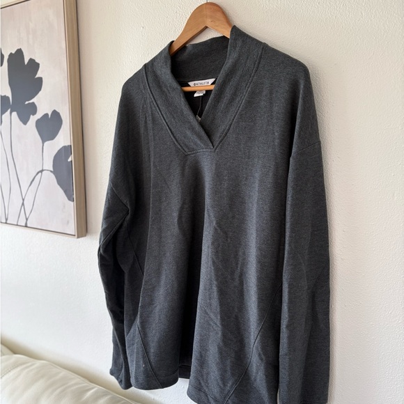 Athleta Charcoal Gray Long Sleeve Sweatshirt - Picture 3 of 7